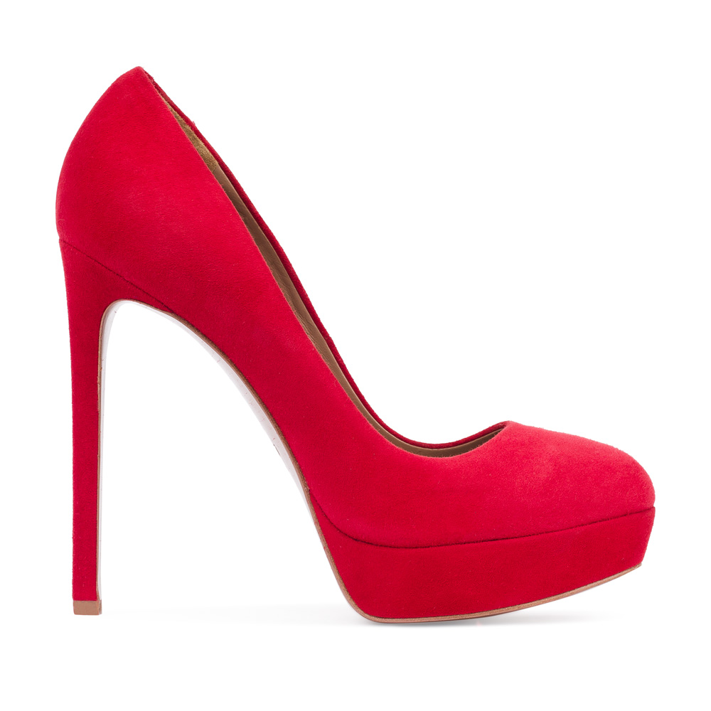 

Туфли из замши ягодного цвета на высоком каблуке, Красный