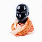 Лёгкий шёлковый шарф оранжево-персикового цвета